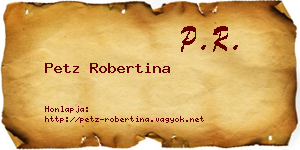 Petz Robertina névjegykártya